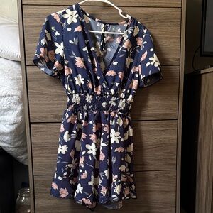 SHEIN Navy Floral Jumpsuit